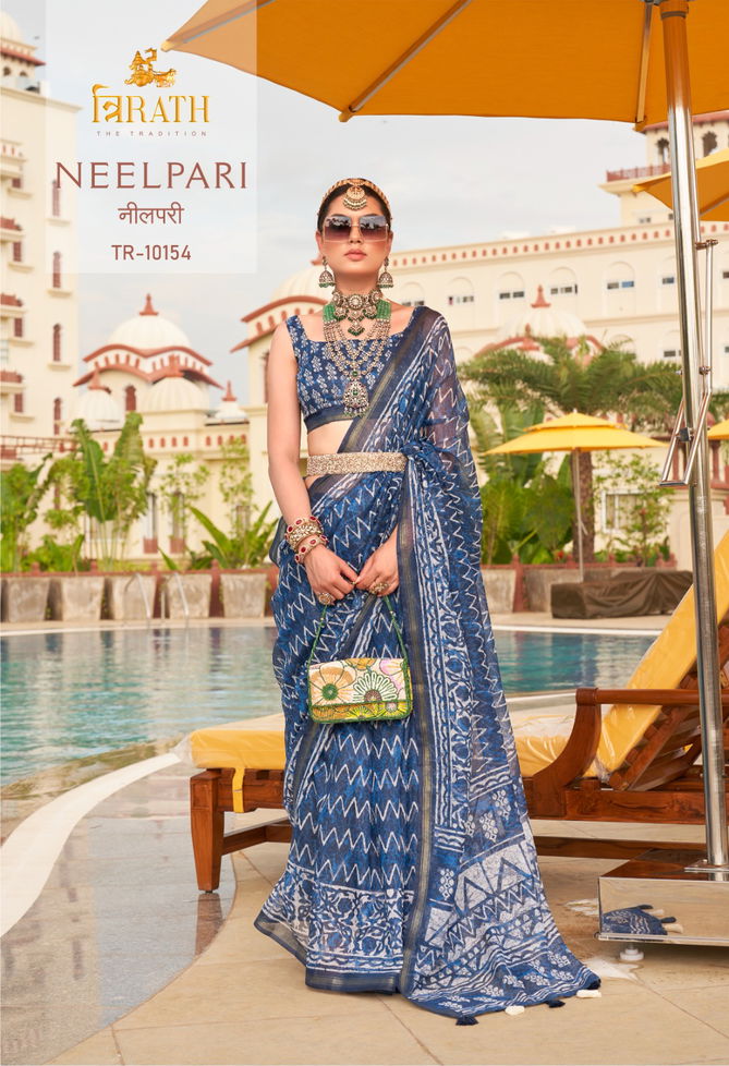 Neelpari By Rewaa Line Cotton Printed Designer Sarees